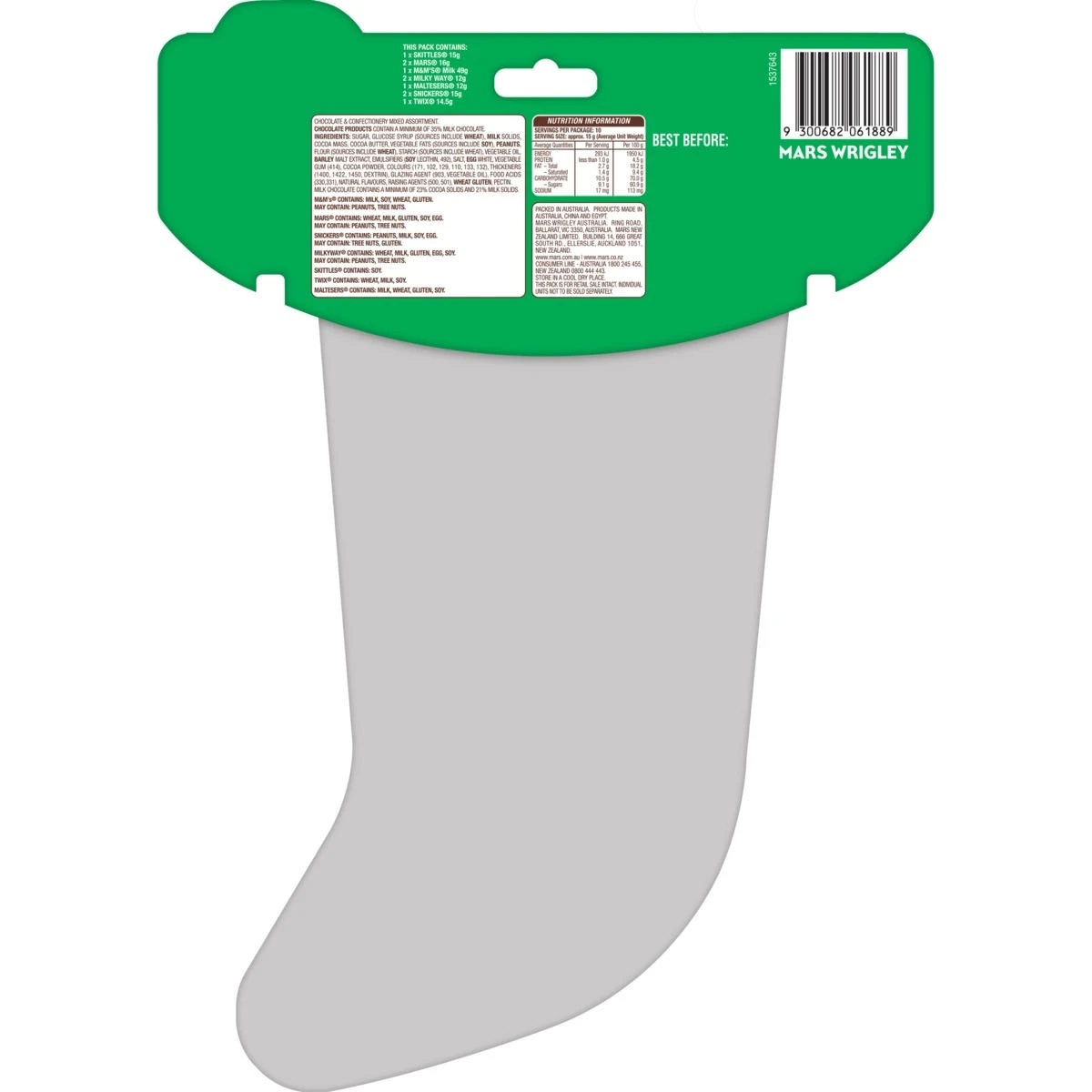 10 Pack M&M's Merry Christmas Stocking 176g 2 10 Pack M&M's Merry Christmas Stocking 176g - Image 2