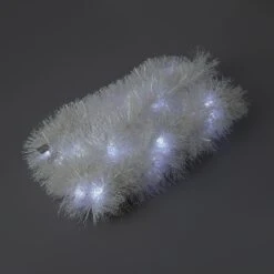 5m Christmas Light Up Tinsel - White