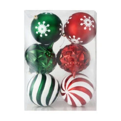6 Pack 20cm Christmas Baubles Traditional Cheer -Christmas Gift Shop 074a79f0 7d00 4ef0 8a3b ab9abd5eeb53