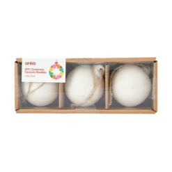 3 Pack Christmas Ceramic Baubles