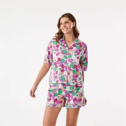 Christmas Short Sleeve Top And Shorts Pyjama Set