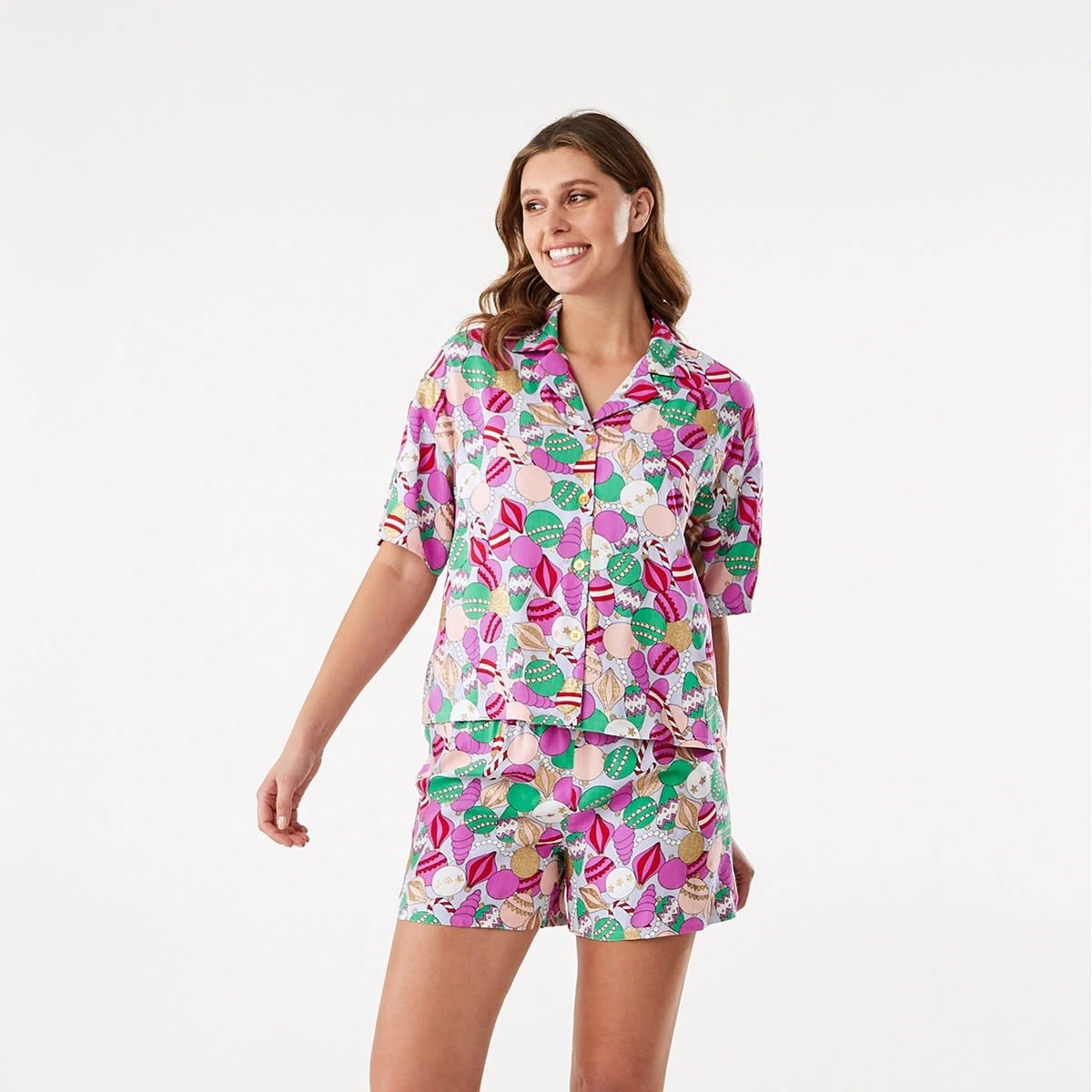 Christmas Short Sleeve Top And Shorts Pyjama Set 1 Christmas Short Sleeve Top And Shorts Pyjama Set