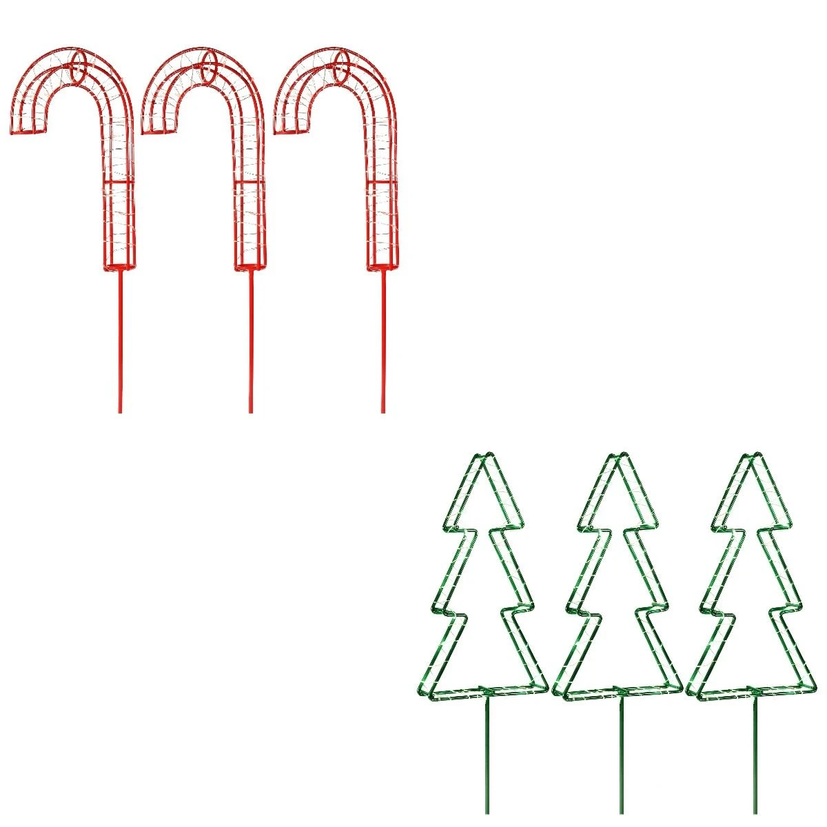 Solar Powered 3 Pack Christmas Metal Stake Lights - Assorted 6 Solar Powered 3 Pack Christmas Metal Stake Lights - Assorted - Image 6