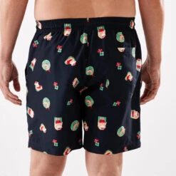 Christmas Mid Length Print Swim Shorts