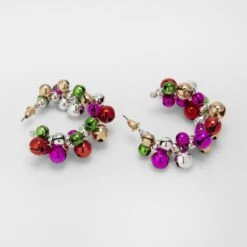 Christmas Bell Earrings - Pink, Red, Green, Silver Tone And Gold Tone -Christmas Gift Shop 19b2f13d 5e15 4bed a524 00e1f77c1480