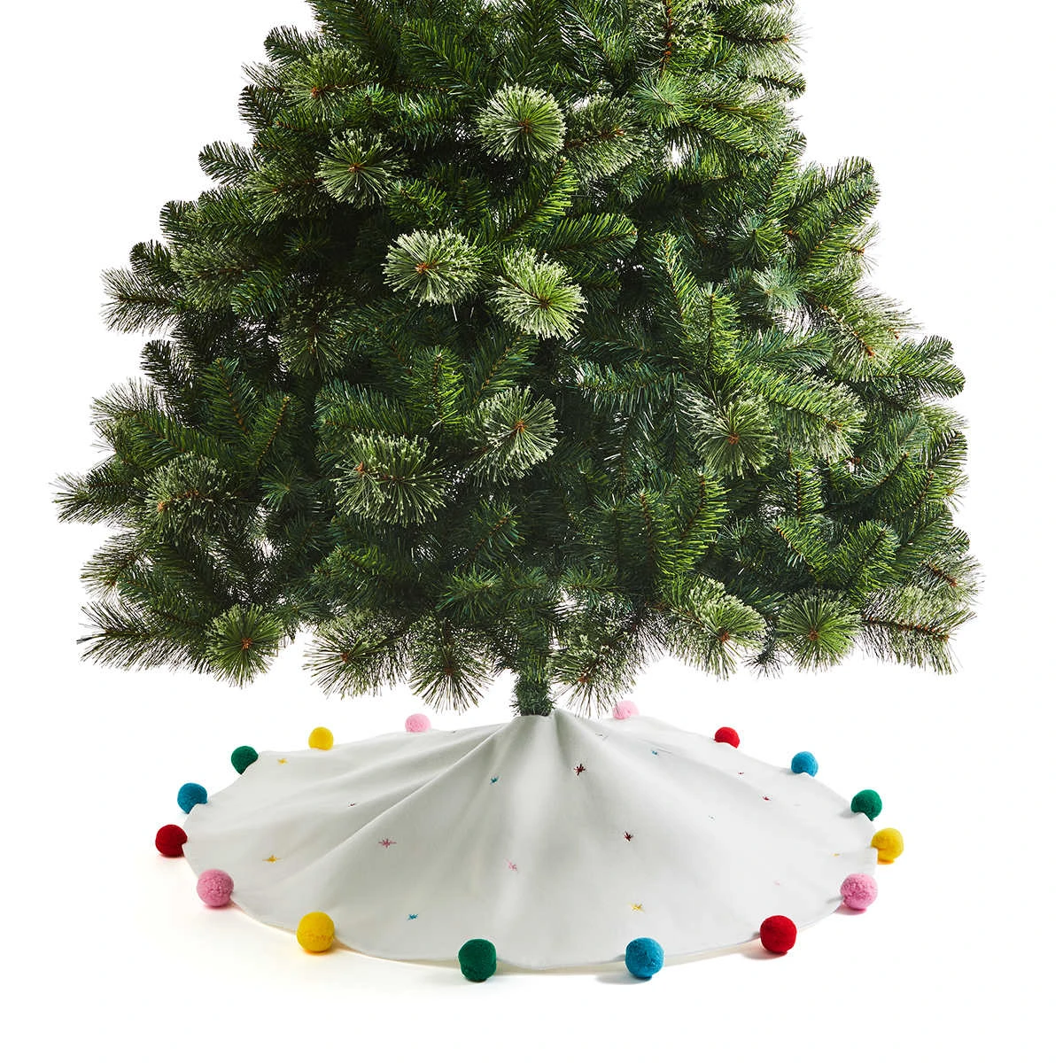 1m Christmas Pom Poms Tree Skirt 2 1m Christmas Pom Poms Tree Skirt - Image 2