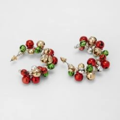Christmas Bells Earrings - Green, Red, Silver And Gold Tone -Christmas Gift Shop 1c22547c 6586 4f18 a9c4 3cee1773122b