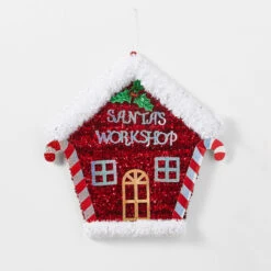 Christmas Hanging Decoration Tinsel Santas Workshop