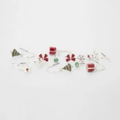 6 Pack Christmas Stud And Hoop Earrings - Silver Tone, Red And Green 8 6 Pack Christmas Stud And Hoop Earrings - Silver Tone, Red And Green -Christmas Gift Shop 22c53707 0b79 43da 8b73 71b048fd89ee
