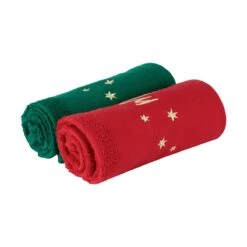 2 Pack Cotton Merry Christmas Hand Towels