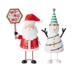 Christmas Metal Character Decoration - Assorted