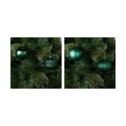 8 Pack 8cm Christmas Baubles - Green
