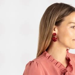 Christmas Double Rosette Earrings - Red -Christmas Gift Shop 2f302fd2 9f26 4dd6 a111 bda9d0bbc2f5