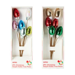 2 Pack Christmas Sequin Bulb Tree Picks - Assorted -Christmas Gift Shop 2f94ce83 6af7 4ff6 be9a 1db3a54f1340