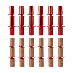 12 Pack Christmas Kraft Bon Bons - Red And Brown