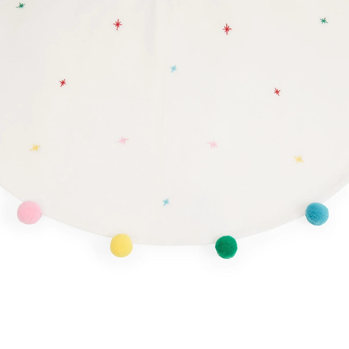 1m Christmas Pom Poms Tree Skirt 4 1m Christmas Pom Poms Tree Skirt - Image 4