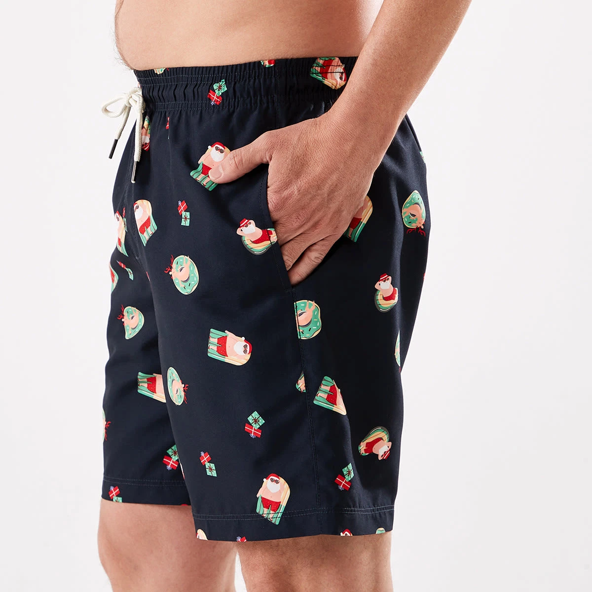 Christmas Mid Length Print Swim Shorts 5 Christmas Mid Length Print Swim Shorts - Image 5
