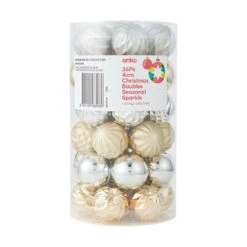36 Pack 4cm Christmas Baubles Seasonal Sparkle -Christmas Gift Shop 35c42db1 a375 4a84 b9b9 4bae673cddf6
