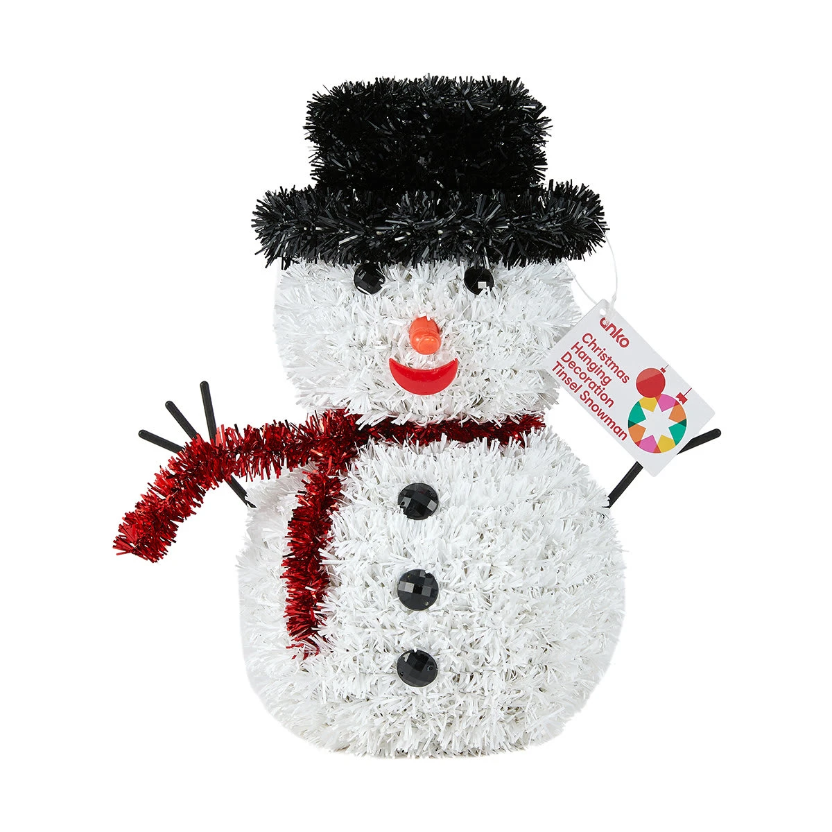 Christmas Hanging Decoration Tinsel Snowman 6 Christmas Hanging Decoration Tinsel Snowman - Image 6