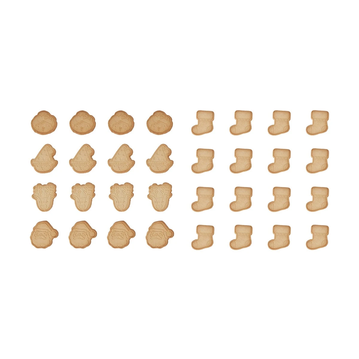 16 Piece Christmas Cookies: Decorate Your Own Sugar Biscuits - Assorted 3 16 Piece Christmas Cookies: Decorate Your Own Sugar Biscuits - Assorted - Image 3