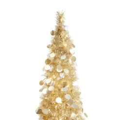 Low Voltage 1.2m Christmas Light Up Tinsel Tree - Assorted