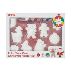 17 Piece Paint Your Own Christmas Plaster Set