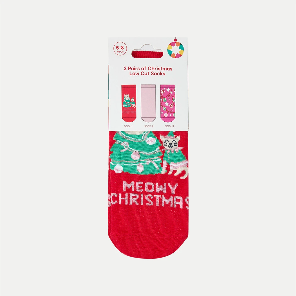 3 Pack Christmas Low Cut Socks 6 3 Pack Christmas Low Cut Socks - Image 6