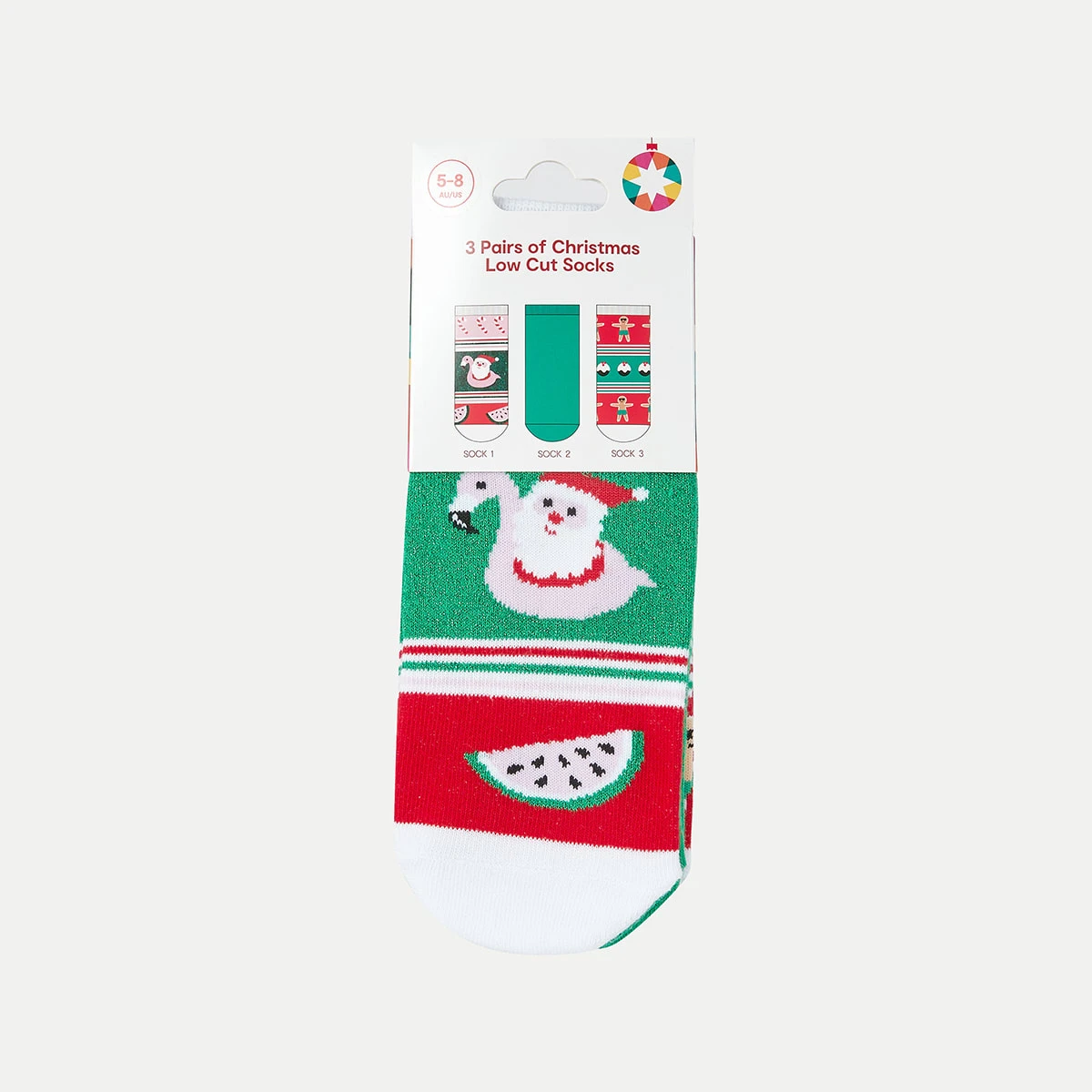 3 Pack Christmas Low Cut Socks 5 3 Pack Christmas Low Cut Socks - Image 5