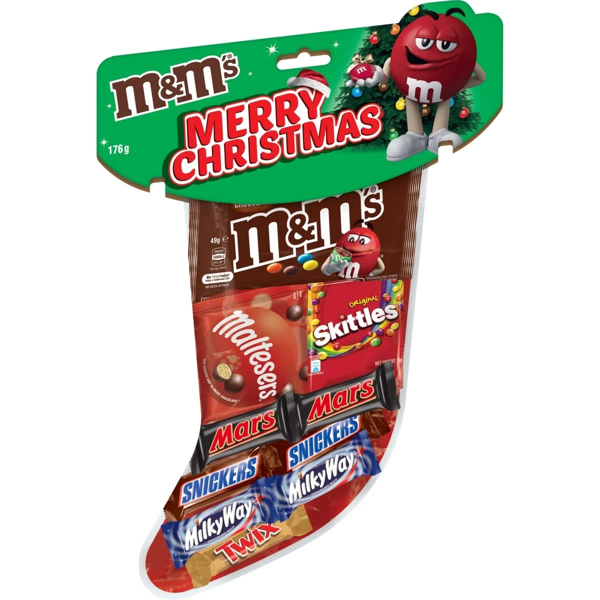 10 Pack M&M's Merry Christmas Stocking 176g 8 10 Pack M&M's Merry Christmas Stocking 176g - Image 8