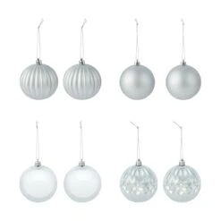 8 Pack 8cm Christmas Baubles - Silver Look -Christmas Gift Shop 461c80c6 aa44 494d ad36 b246d64af7f1