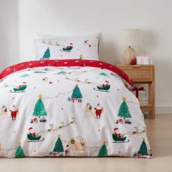 Christmas Eve Reversible Quilt Cover Set - Single Bed