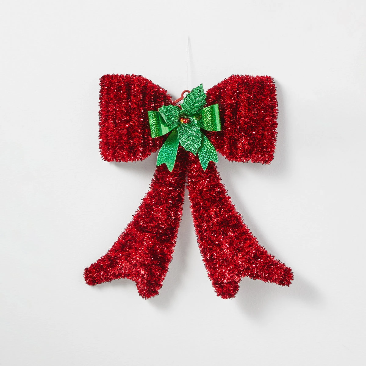 Christmas Hanging Decoration Tinsel Bow 1 Christmas Hanging Decoration Tinsel Bow