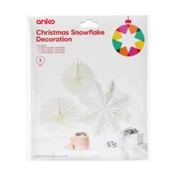 3 Piece Christmas Snowflake Decoration