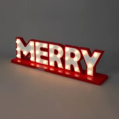 Battery Operated Christmas Light Up Merry Sign -Christmas Gift Shop 4e1d6131 7c56 4d2c b0bd 34f41824f131