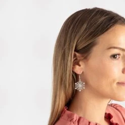 Christmas Snowflake Earrings - White And Silver Tone -Christmas Gift Shop 4e5528a3 a54d 49cf 892f 5393ee435b74