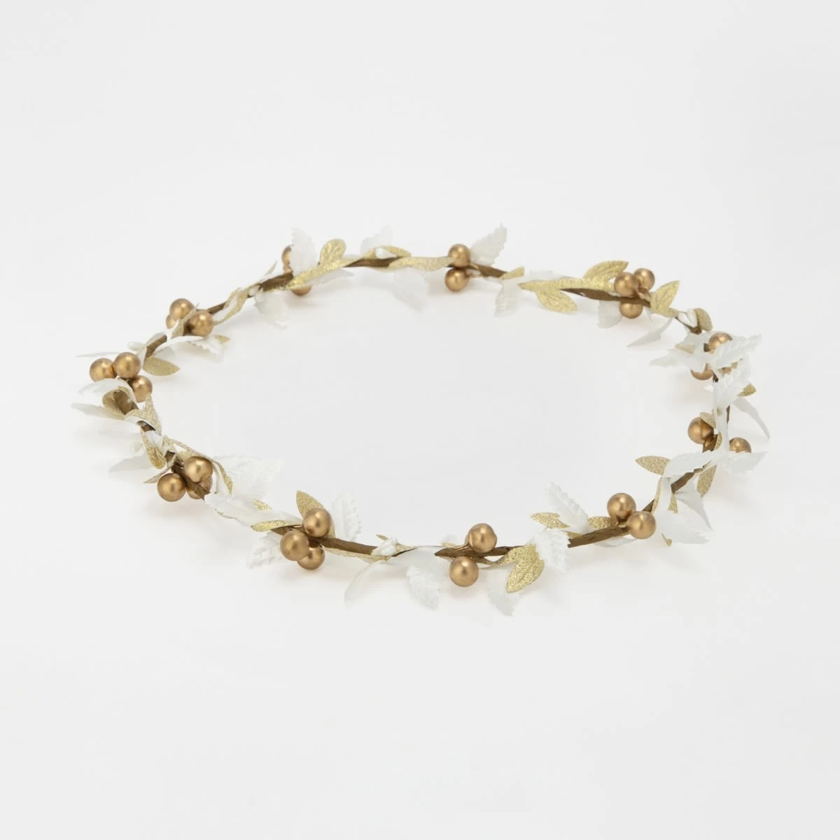 Christmas Hair Wreath - White And Gold Tone 3 Christmas Hair Wreath - White And Gold Tone - Image 3