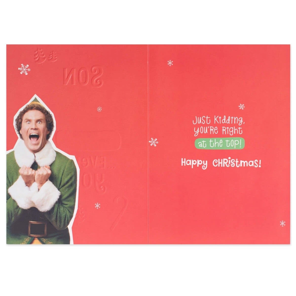 Hallmark Warner Bros Elf Christmas Card For Son - Nice List 3 Hallmark Warner Bros Elf Christmas Card For Son - Nice List - Image 3