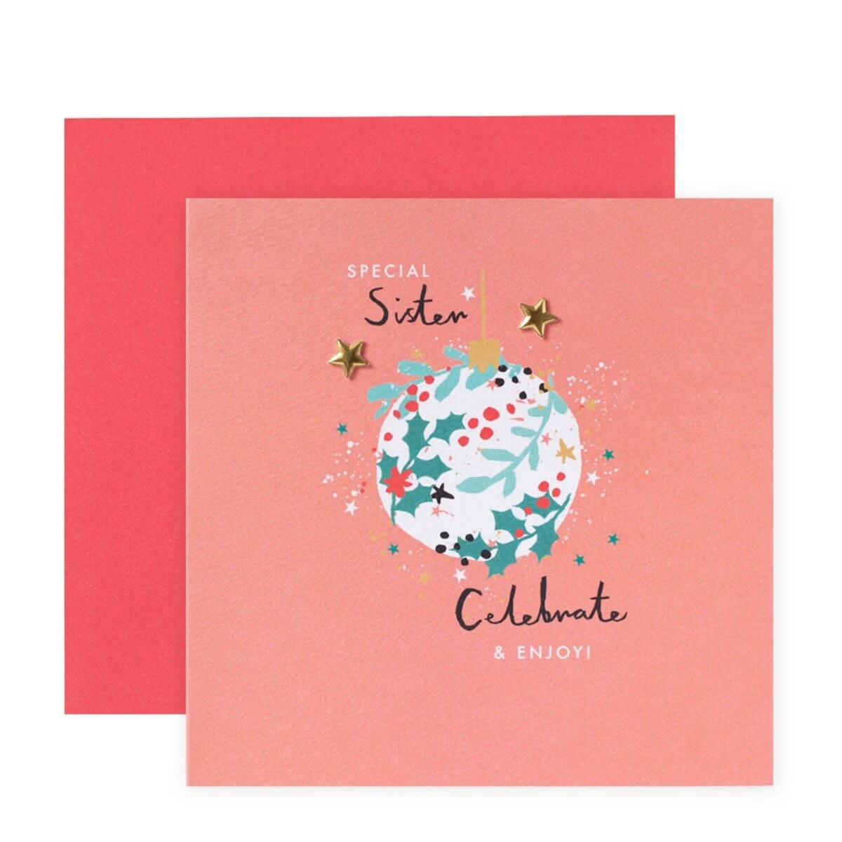 Hallmark Christmas Card For Sister - Celebrate & Enjoy 1 Hallmark Christmas Card For Sister - Celebrate & Enjoy