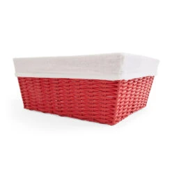 Christmas Red Rattan Look Basket With Liner -Christmas Gift Shop 57b49df0 6471 4a42 8315 b7c5a17fccc4