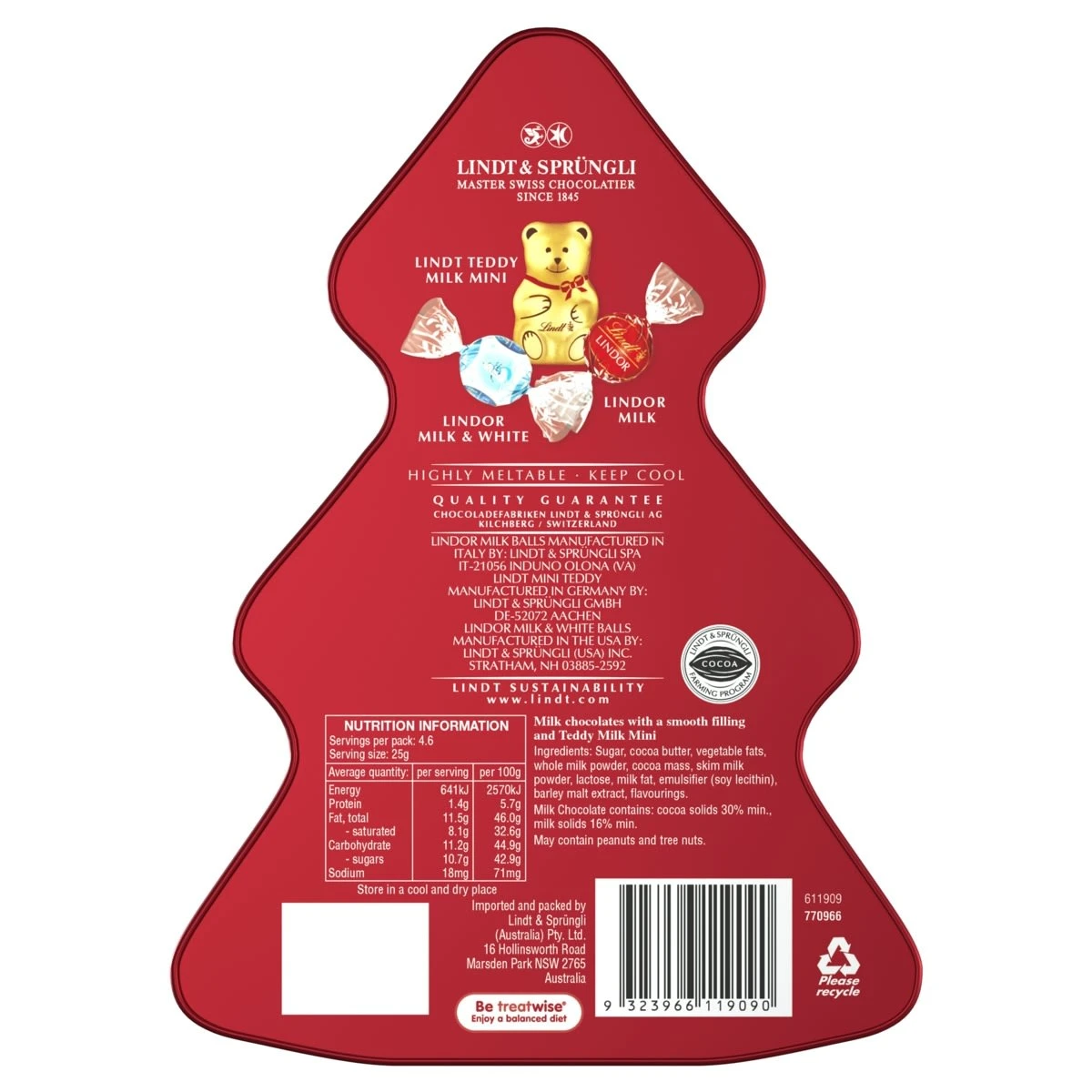 Lindt Christmas Tree Tin 117g 2 Lindt Christmas Tree Tin 117g - Image 2