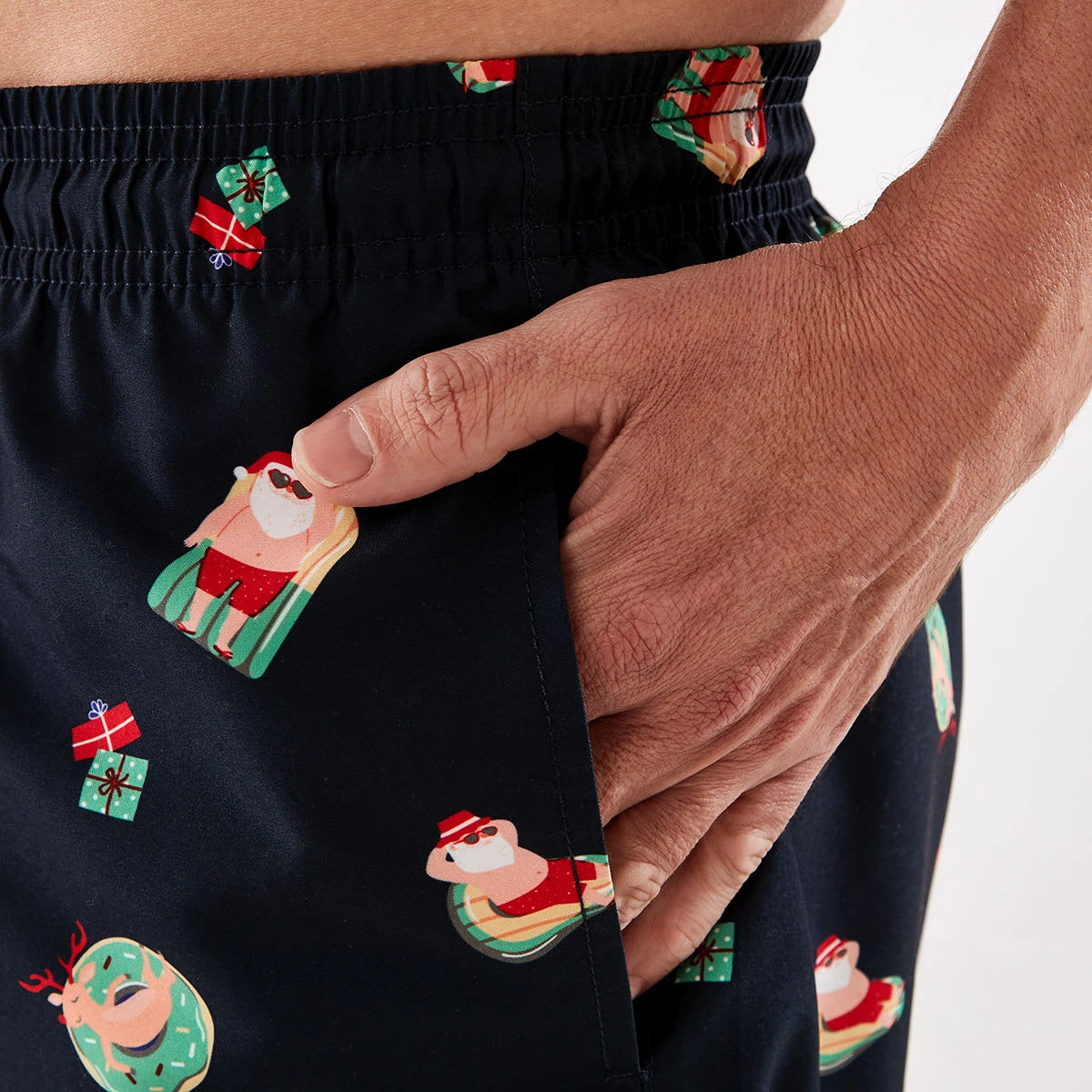 Christmas Mid Length Print Swim Shorts 4 Christmas Mid Length Print Swim Shorts - Image 4