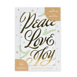 Hallmark 10 Pack Boxed Charity Christmas Cards - Peace, Love, Joy