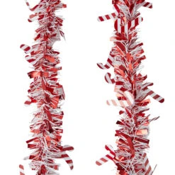5m Christmas Tinsel - Candy Cane