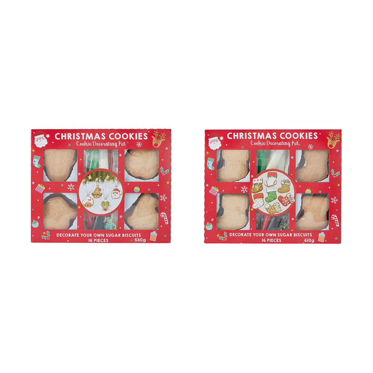 16 Piece Christmas Cookies: Decorate Your Own Sugar Biscuits - Assorted 5 16 Piece Christmas Cookies: Decorate Your Own Sugar Biscuits - Assorted - Image 5