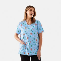 Workwear Short Sleeve Unisex Christmas Scrub Top -Christmas Gift Shop 6064685d 1ee7 4953 9fde b73171aa87b8