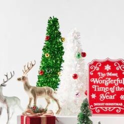 Christmas Tabletop Tinsel Tree Decoration - Assorted -Christmas Gift Shop 607688ab d524 4b95 a37e 67e62eab70fc