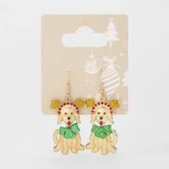 Christmas Dog Earrings - Gold Tone, Red And Green 9 Christmas Dog Earrings - Gold Tone, Red And Green -Christmas Gift Shop 61346b83 21c3 4812 aa03 2ca9d6f6982b