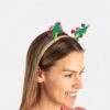 Christmas Tree Headband - Green, Purple And Gold Tone