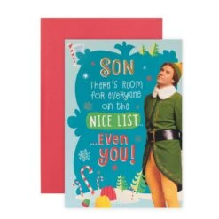 Hallmark Warner Bros Elf Christmas Card For Son - Nice List