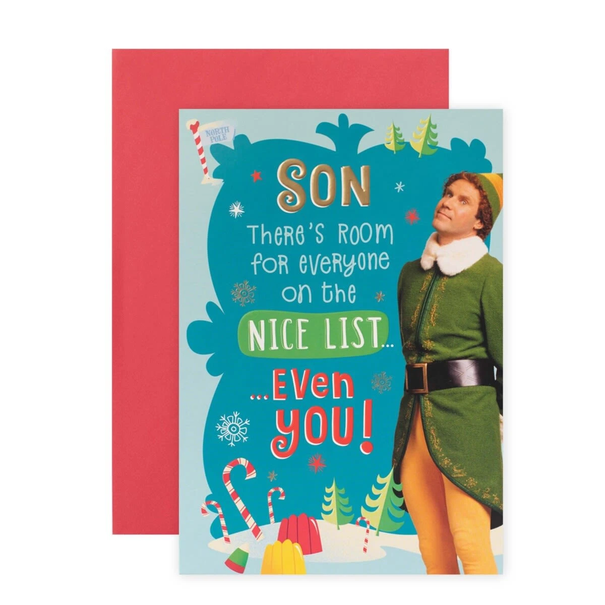 Hallmark Warner Bros Elf Christmas Card For Son - Nice List 1 Hallmark Warner Bros Elf Christmas Card For Son - Nice List